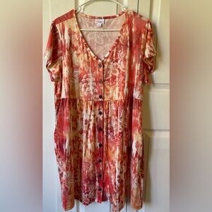 LuLaRoe Red and Cream Mini Dress